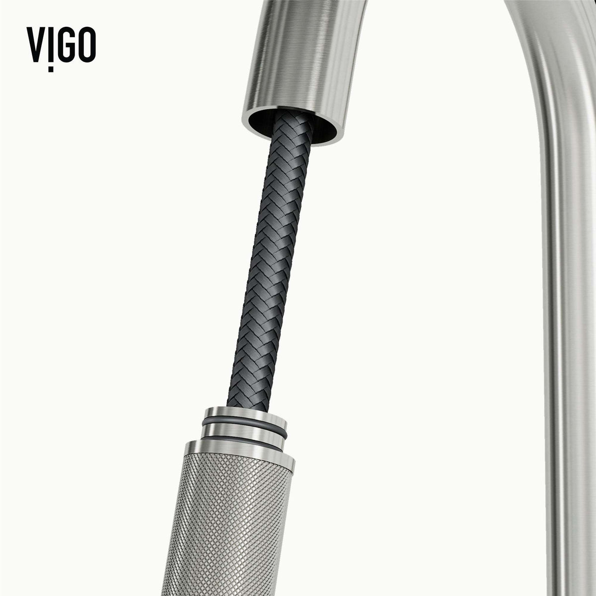 Modern touchless kitchen faucet in stainless steel with ceramic disc cartridge
