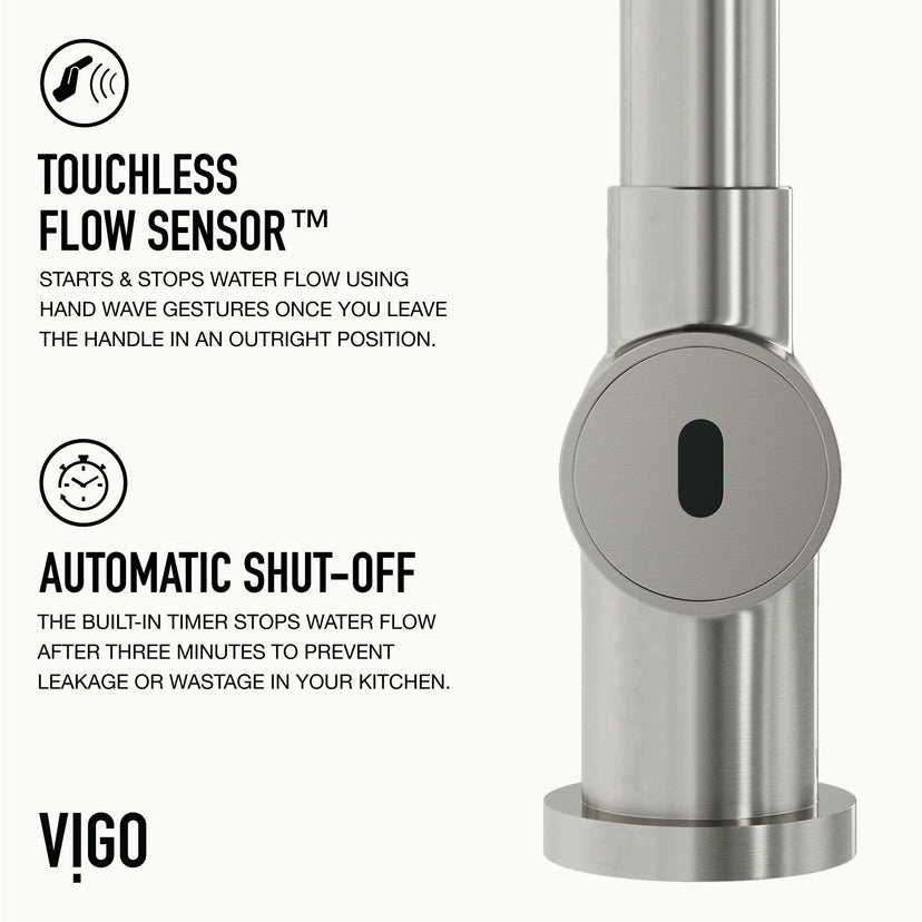 Deck-mounted touchless faucet with included hose and mounting materials