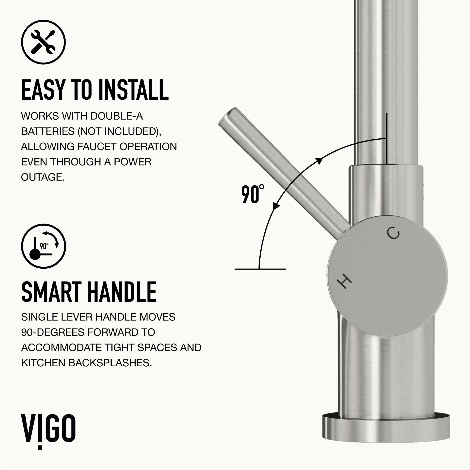 Gramercy – 17 in. H Modern Contemporary Pull-Down Touchless