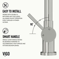 Modern single handle faucet with high-arc spout and stainless steel finish