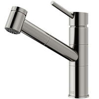Modern deck mount faucet with ceramic disc cartridge and swivel spout design