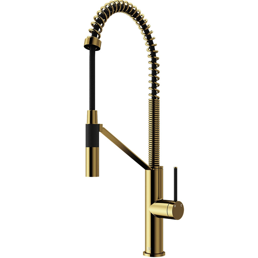 Pull-down kitchen faucet with lever handle, dual-mode sprayer, and spot-resistant finish