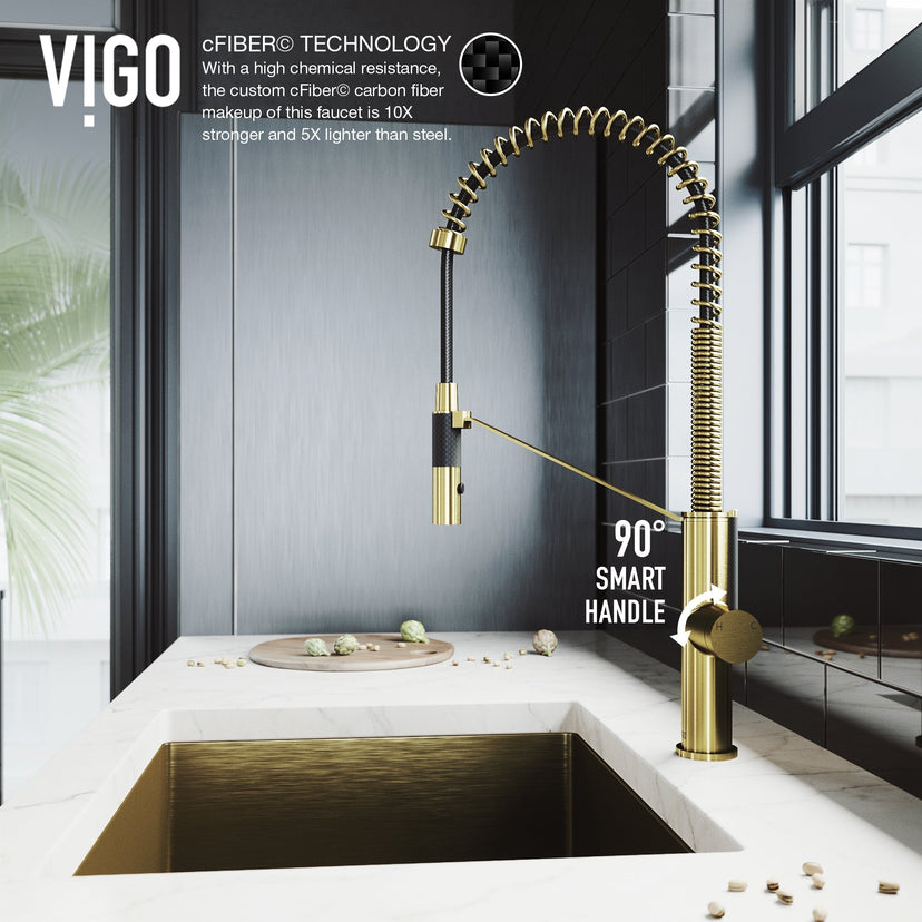 Brass kitchen faucet with magnetic docking, dual-mode sprayer, and modern contemporary style