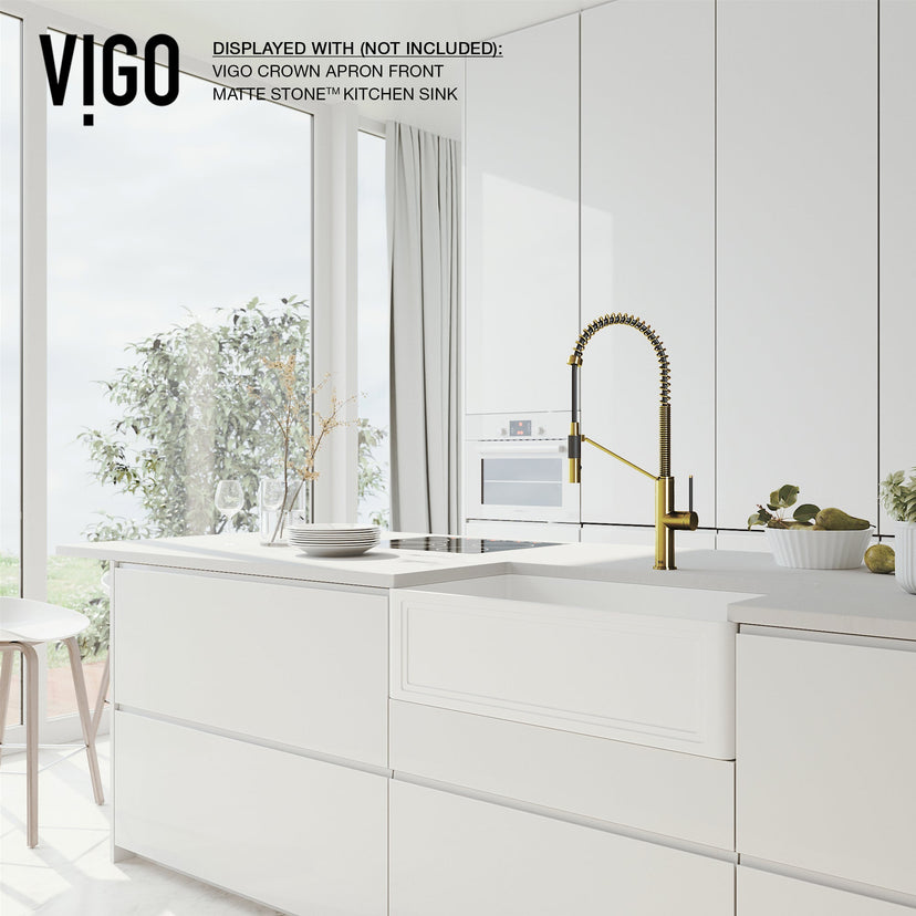 Pull-down faucet with secure docking, spot-resistant finish, and deck-mounted installation