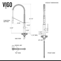 Modern kitchen faucet with 24-inch height, lever handle, and included sprayer head