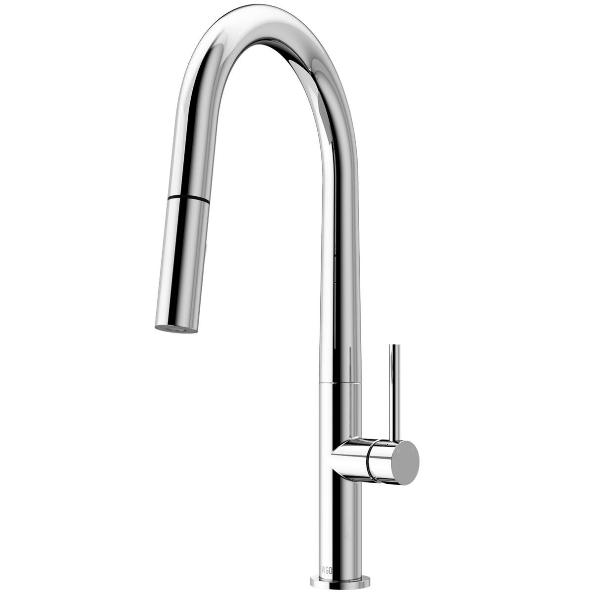 Modern deck-mounted kitchen faucet with ceramic disc cartridge and 360-degree swivel