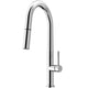 Modern deck-mounted kitchen faucet with ceramic disc cartridge and 360-degree swivel