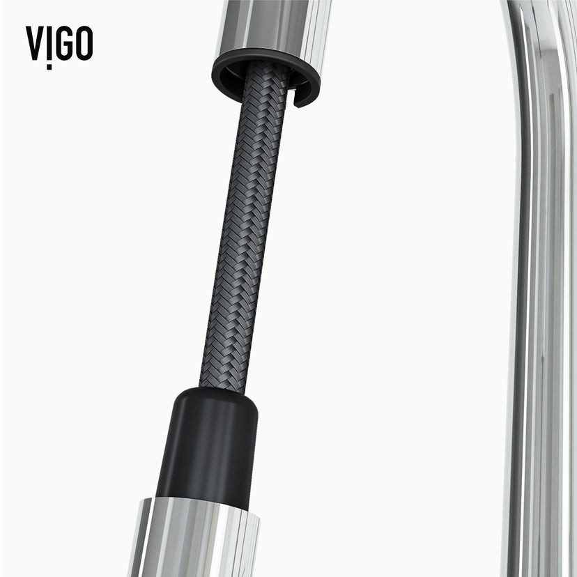 Modern deck-mounted kitchen faucet with touchless sensor and 360-degree swivel spout