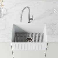 Pull-down kitchen faucet with spot-resistant finish and dual-mode spray function