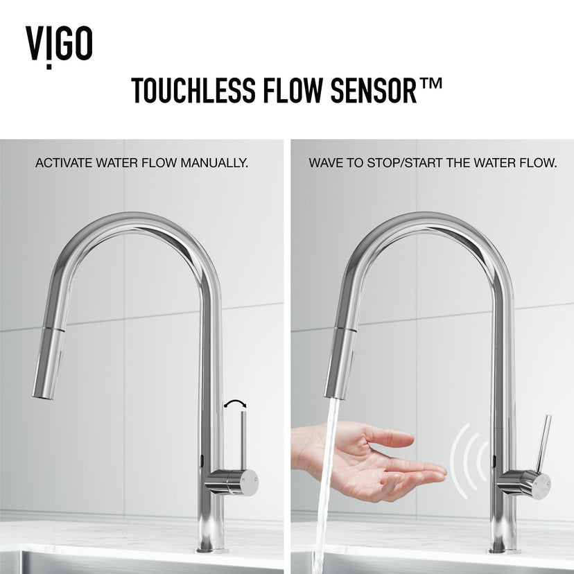 Deck-mount kitchen faucet with gooseneck spout and compression connections