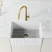 Pull-down kitchen faucet with spot-resistant finish and dual-mode spray function