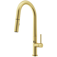 Touchless kitchen faucet with ceramic valve and pull-down sprayer for modern kitchens