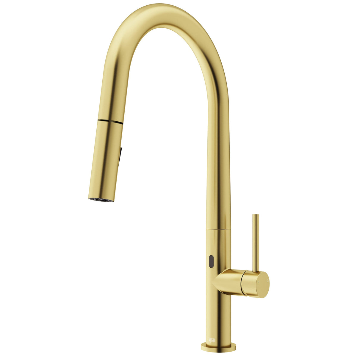 Touchless kitchen faucet with ceramic valve and pull-down sprayer for modern kitchens