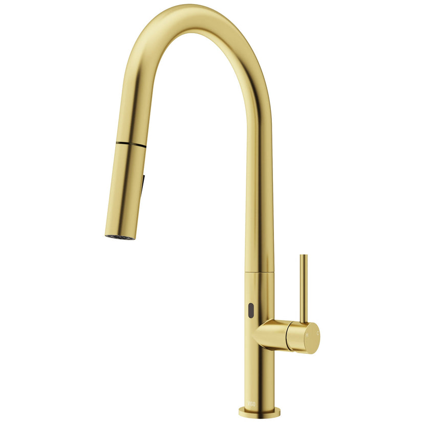 Touchless kitchen faucet with ceramic valve and pull-down sprayer for modern kitchens