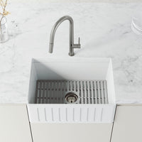 Pull-down kitchen faucet with spot-resistant finish and dual-mode spray function
