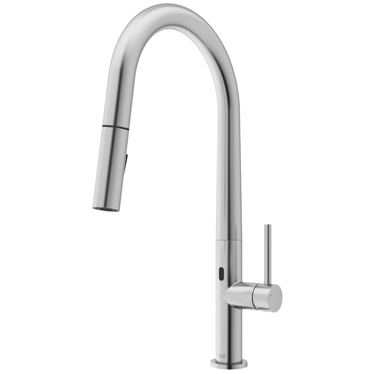 Touchless kitchen faucet with ceramic valve and pull-down sprayer for modern kitchens