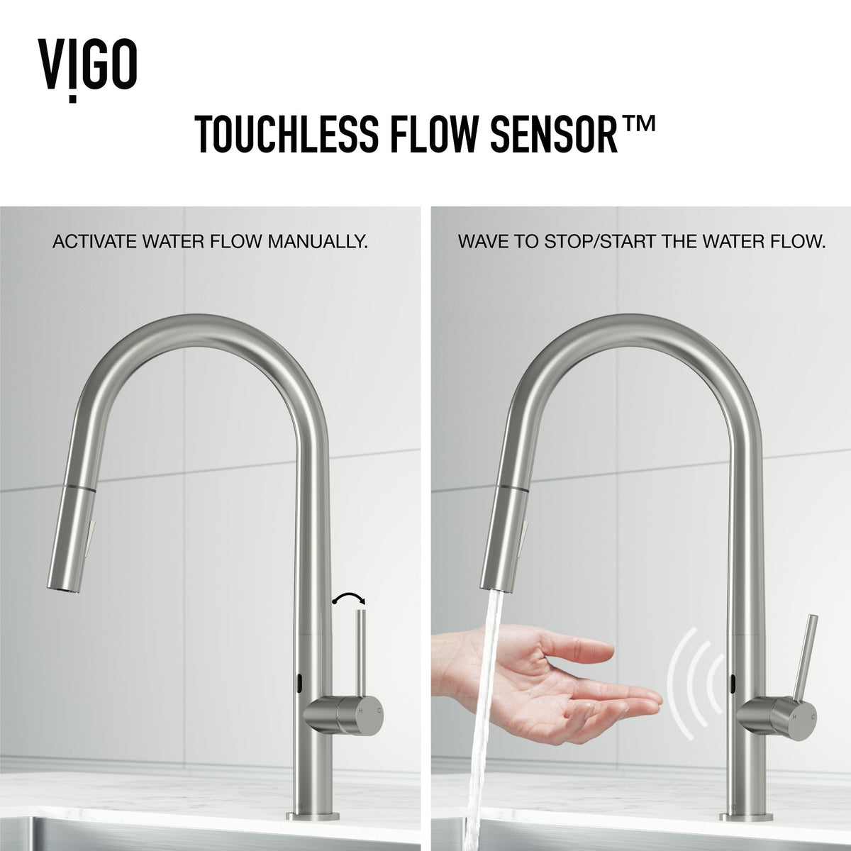 Deck-mount kitchen faucet with gooseneck spout and compression connections