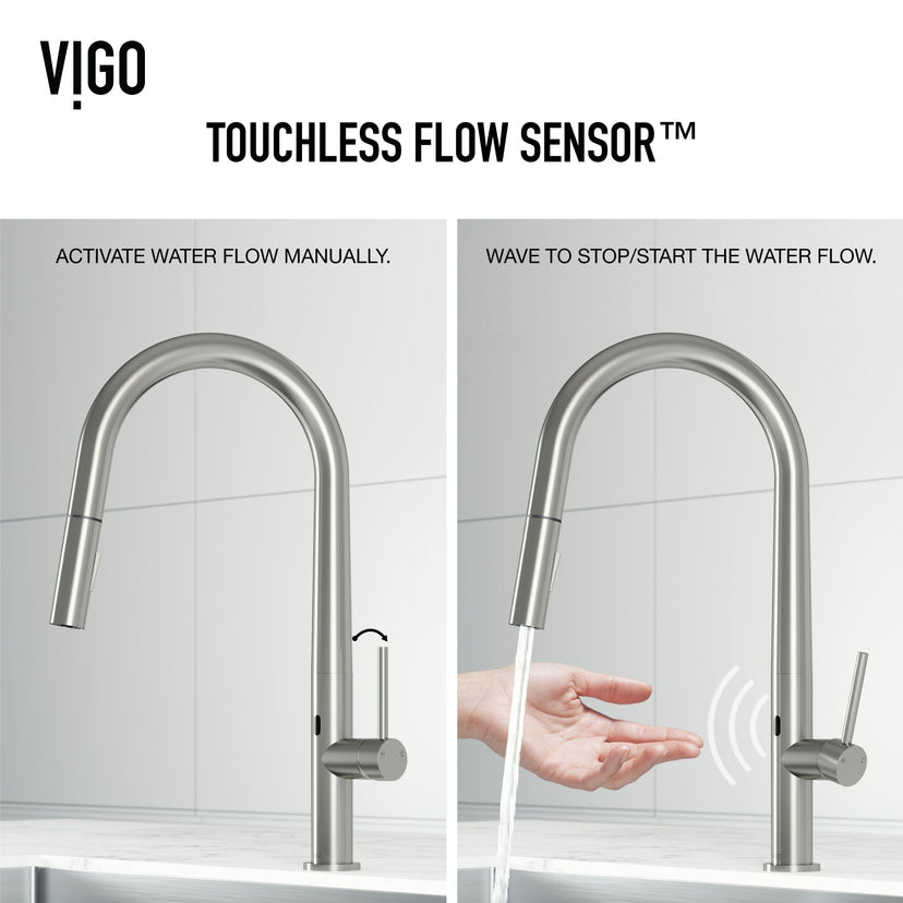 Deck-mount kitchen faucet with gooseneck spout and compression connections