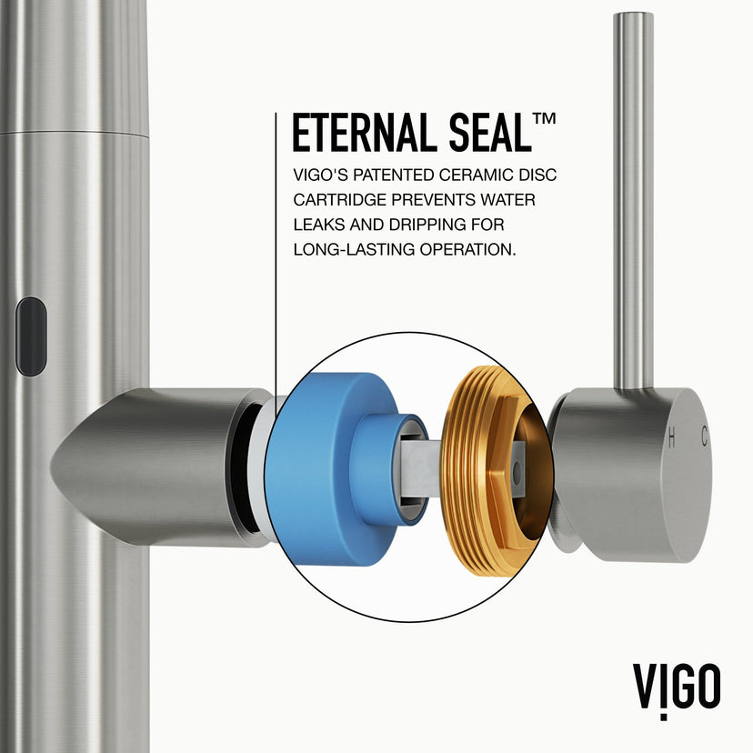 Modern contemporary kitchen faucet with touchless activation and spot-resistant surface