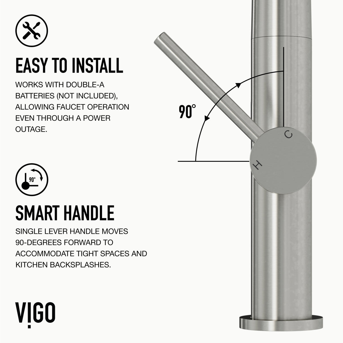 Deck-mounted pull-down faucet with dual-mode spray and stainless steel finish