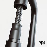 Brass kitchen faucet with lever handle, high-arc spout, and included mounting hardware
