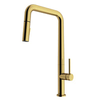 Deck mount kitchen faucet with pull-down sprayer and dual-mode spray function