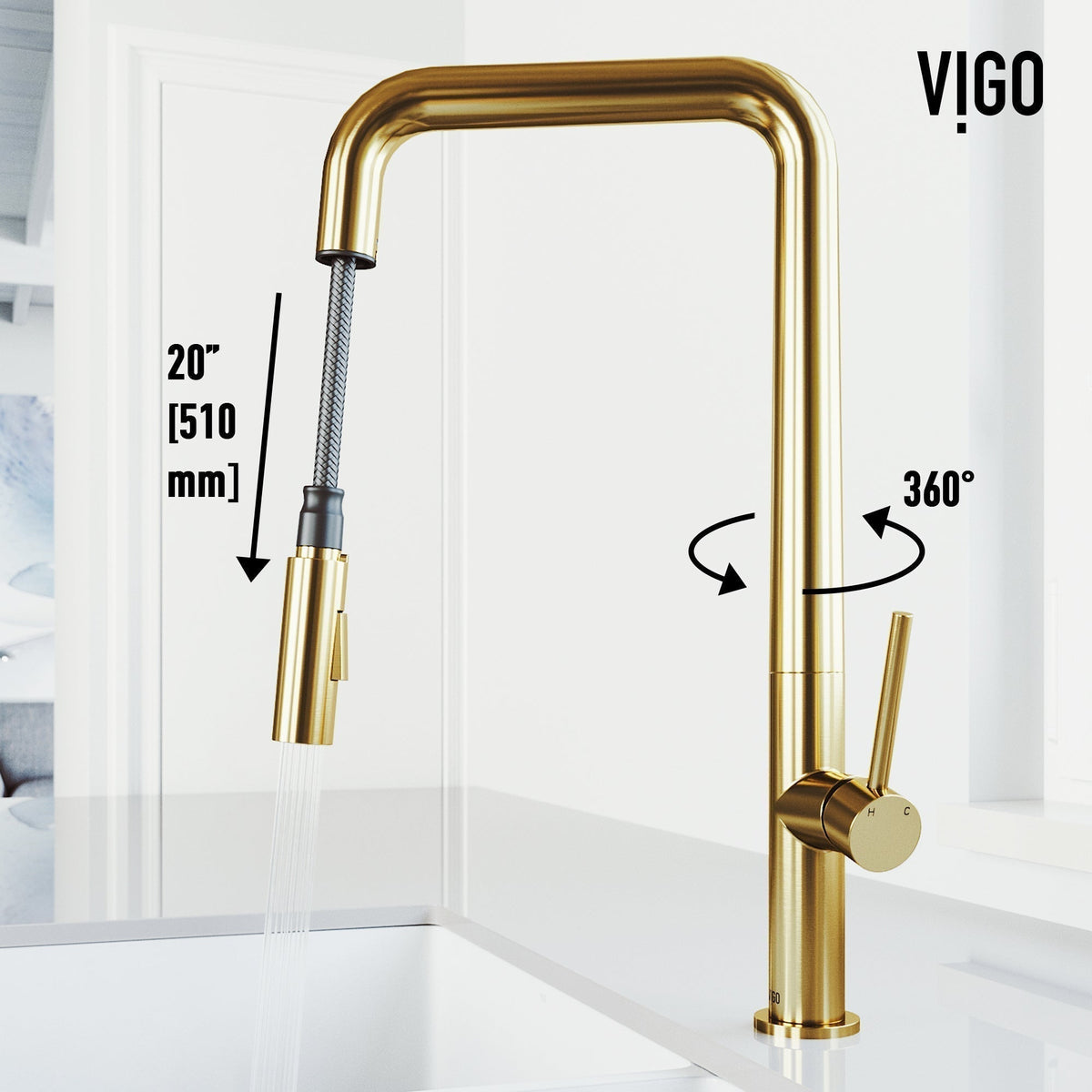 Deck-mounted kitchen faucet with lever handle and spot-resistant surface