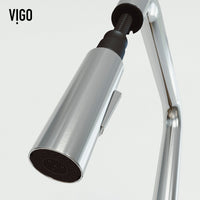 Pull-down kitchen faucet in stainless steel finish with secure docking technology