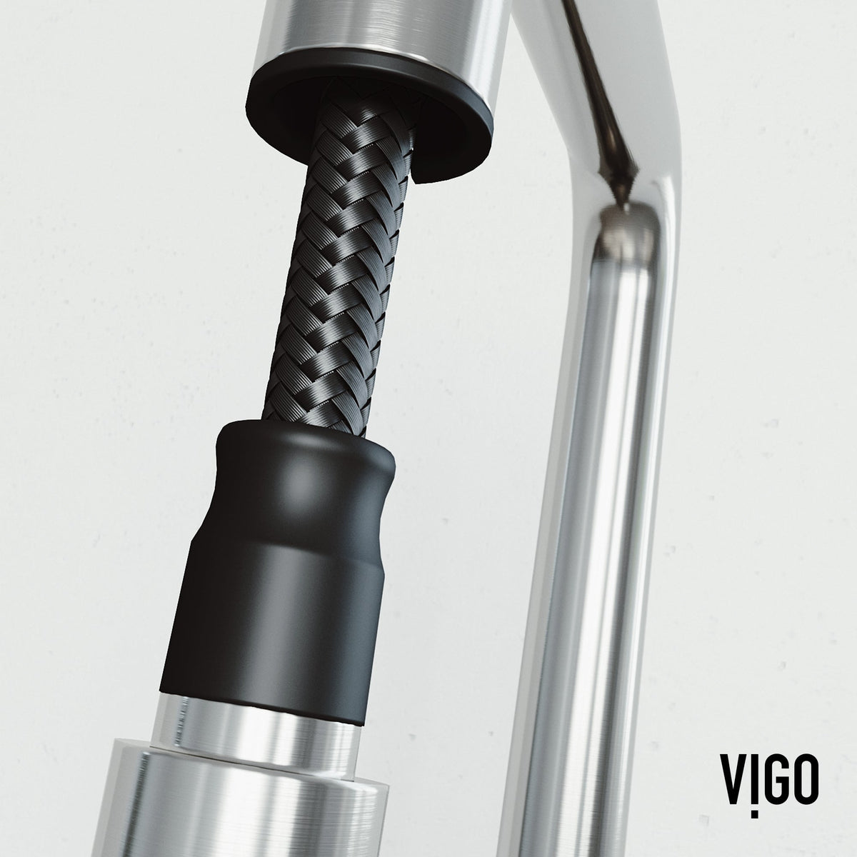 Brass kitchen faucet with lever handle, high-arc spout, and included mounting hardware