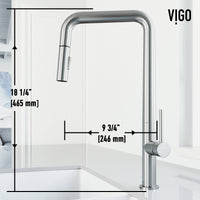 Kitchen faucet with high-arc spout and stainless steel finish, water-efficient design