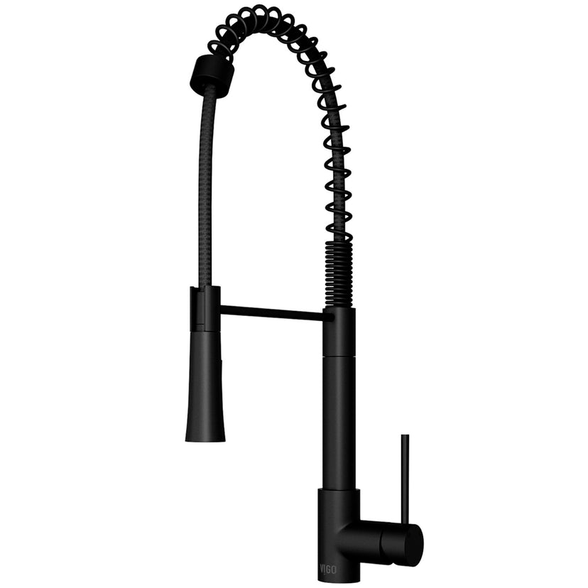 Pull-down kitchen faucet with secure docking station and spot-resistant matte black finish