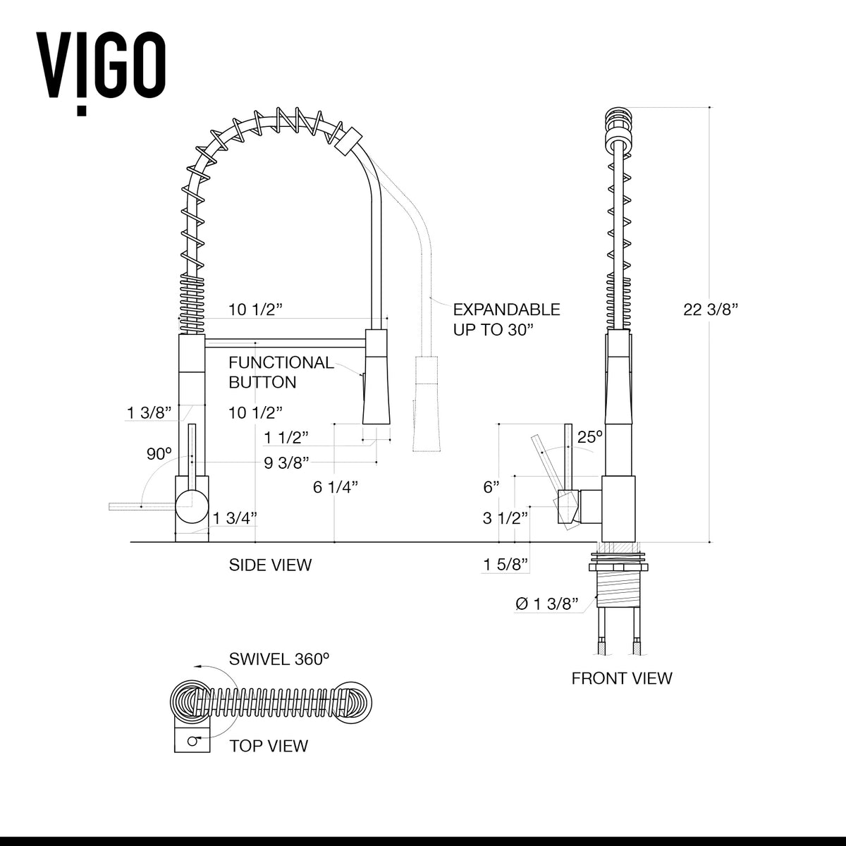 Water-efficient single handle kitchen faucet with stainless steel finish and compression connections
