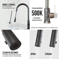 Kitchen faucet with sprayer docking station and 360-degree swivel spout