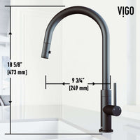 Deck-mounted pull-down faucet with gooseneck spout and included mounting materials