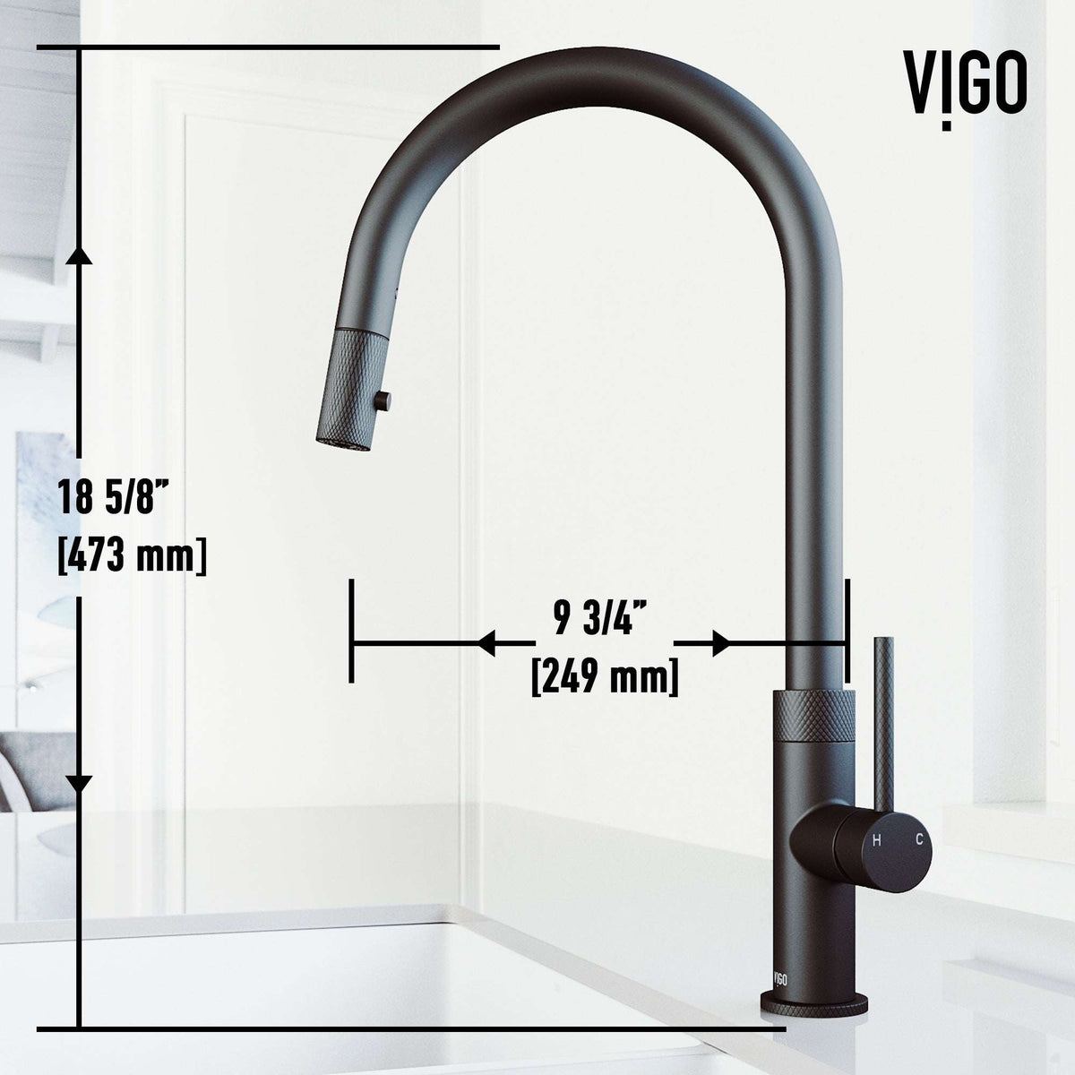 Deck-mounted pull-down faucet with gooseneck spout and included mounting materials