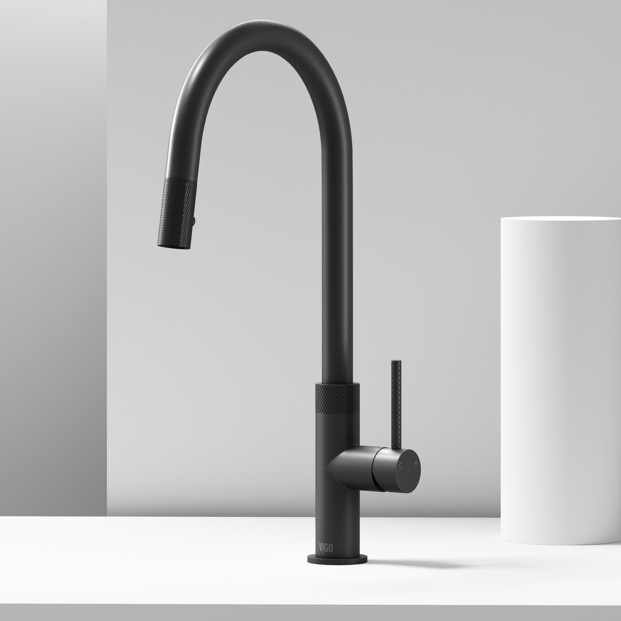 Single handle kitchen faucet with ceramic disc cartridge and high-arc design