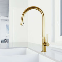 Pull-down kitchen faucet with dual-mode sprayer and compression connection