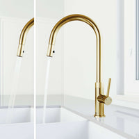 Single handle kitchen faucet featuring ceramic disc cartridge and lever handle