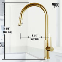 Deck-mounted faucet with gooseneck spout and included mounting materials