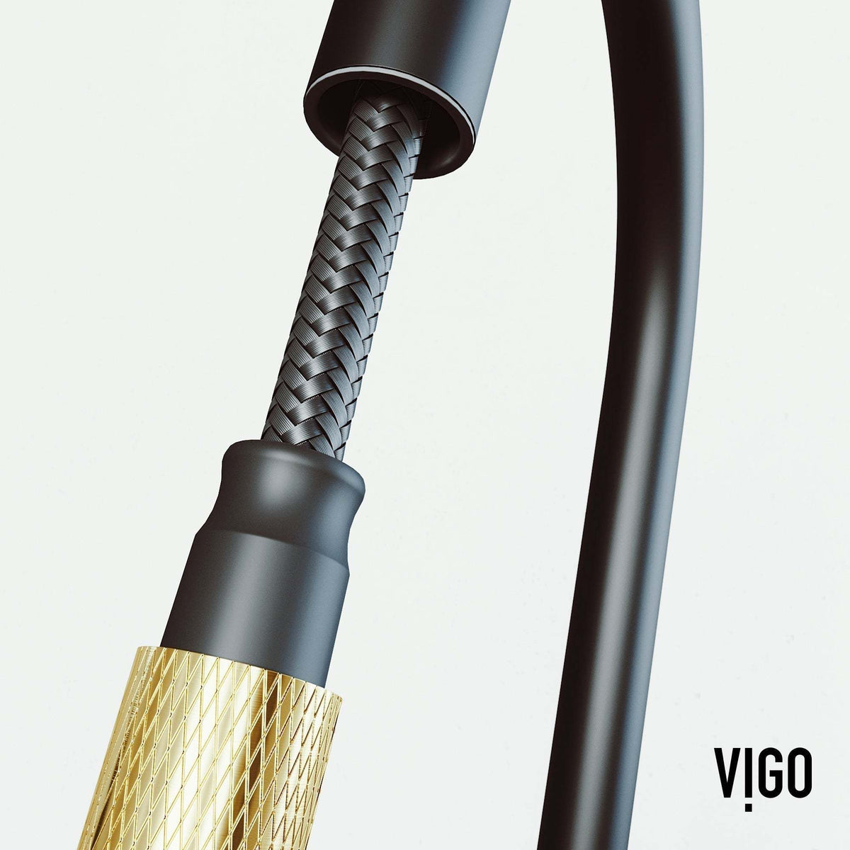 Spot-resistant black and gold faucet with secure docking and pre-rinse