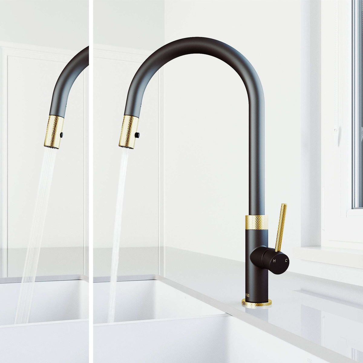 Single handle kitchen faucet featuring ceramic disc valve and lever handle