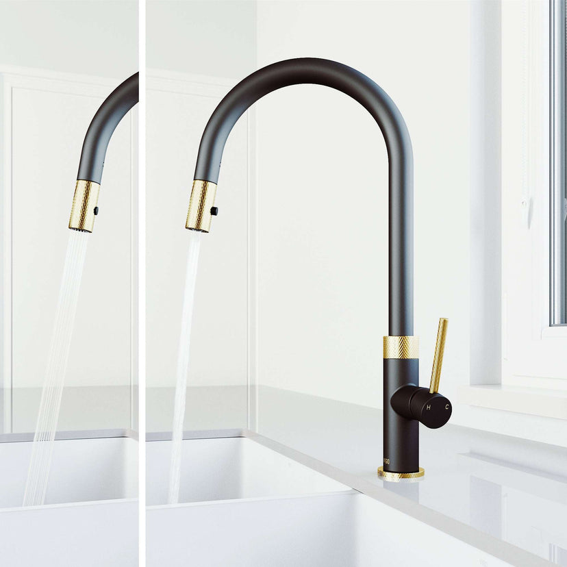 Single handle kitchen faucet featuring ceramic disc valve and lever handle