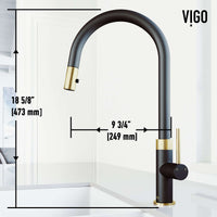 Deck-mounted faucet with gooseneck spout and included mounting materials