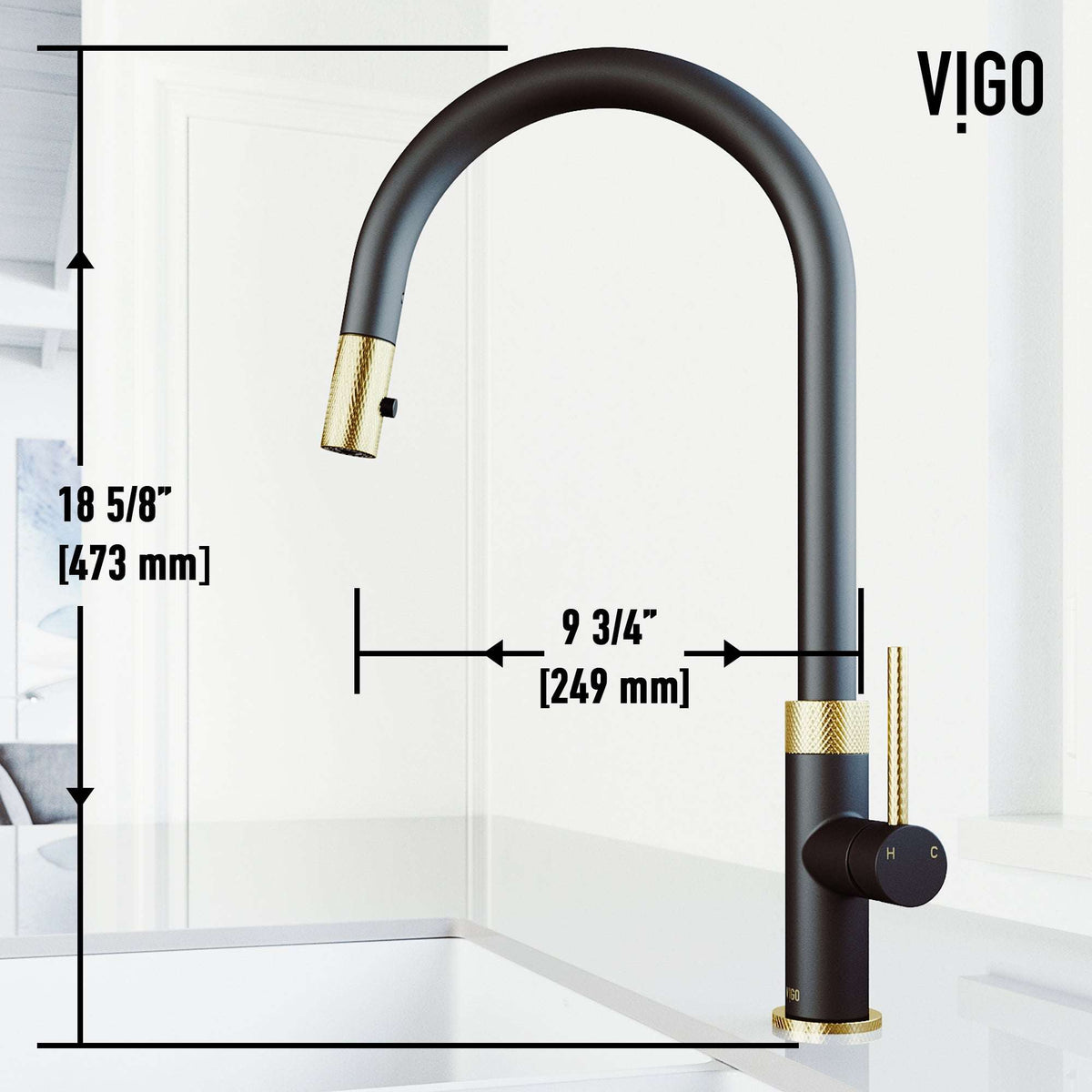 Deck-mounted faucet with gooseneck spout and included mounting materials