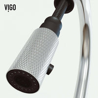 Deck-mounted kitchen faucet with ceramic disc valve and pull-down sprayer