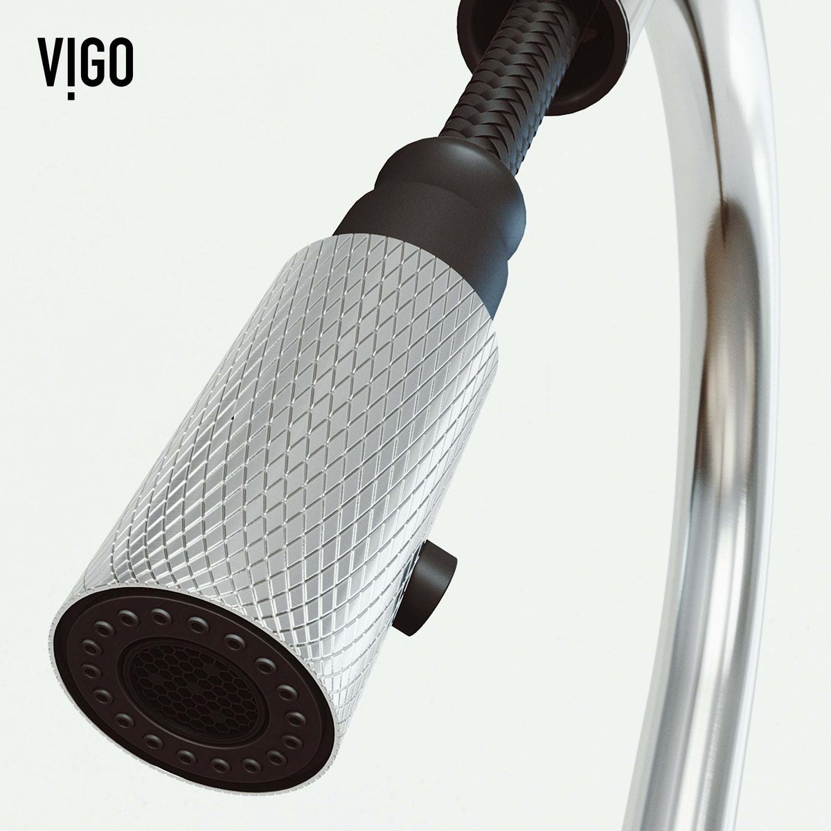 Deck-mounted kitchen faucet with ceramic disc valve and pull-down sprayer