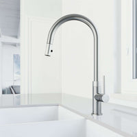 Pull-down kitchen faucet with dual-mode sprayer and compression connection