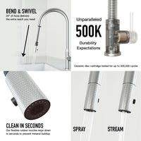 Kitchen faucet with sprayer docking station and 360-degree swivel spout