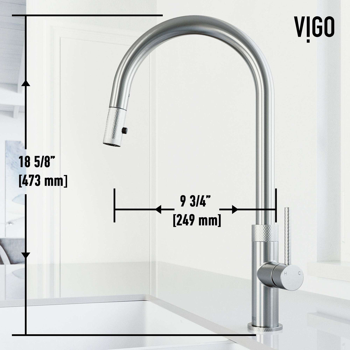 Deck-mounted faucet with gooseneck spout and included mounting materials