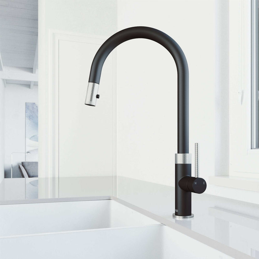 Pull-down kitchen faucet with dual-mode sprayer and compression connection